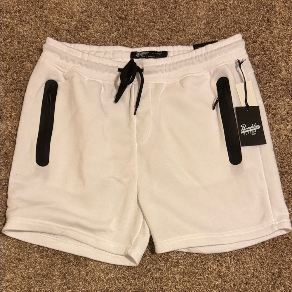 Brooklyn Cloth White Athletic Men's Shorts